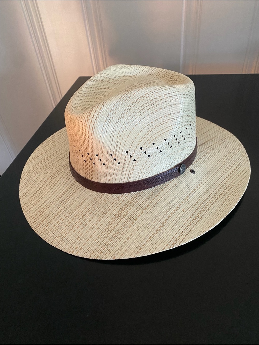 American Hat Makers Barcelona Wide Brim Firm Straw Sun Hat
